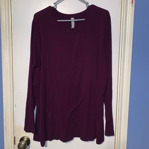 Plus Size Plum Colored Long Sleeve Top
